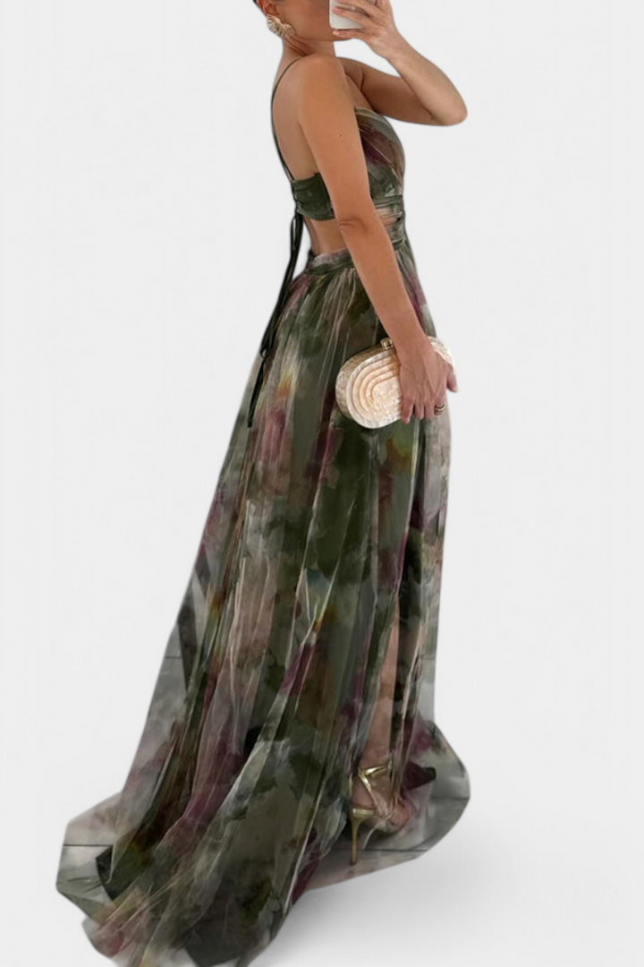 Ingrid Vestido Maxi Floral con Escote en V