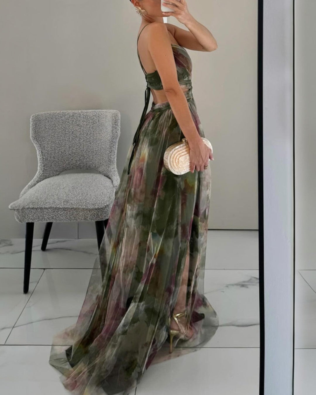 Claudia™ | Vestido largo fluido que realza tu silueta