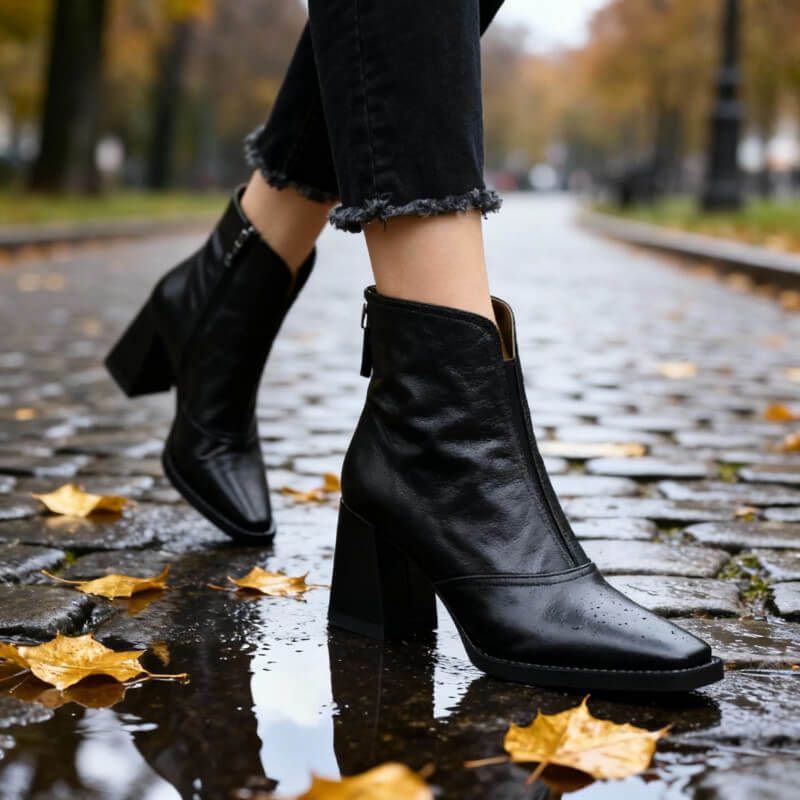 Camille Botas Cómodas de Piel con Puntera