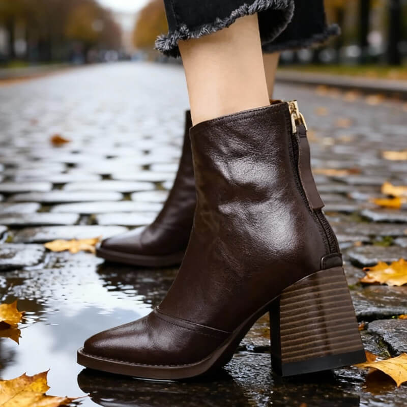 Camille Botas Cómodas de Piel con Puntera