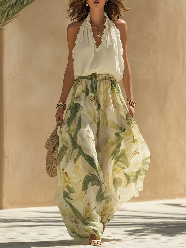 Lysandra™ | Conjunto Fluido Elegante con Estampado Floral