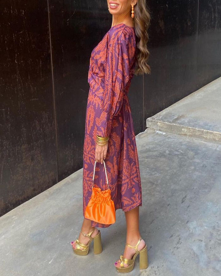 Isadora™ – Vestido Midi Elegante con Estampado Atemporal