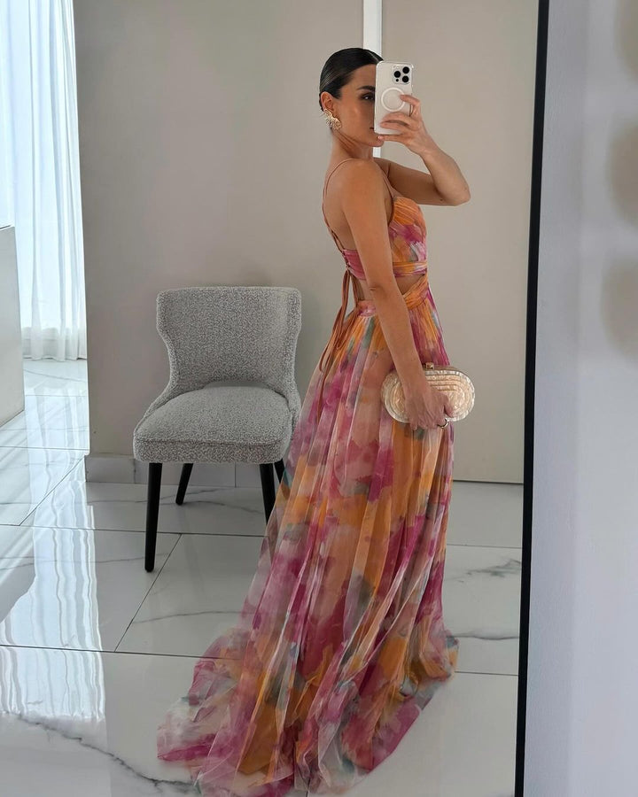 Claudia™ | Vestido largo fluido que realza tu silueta
