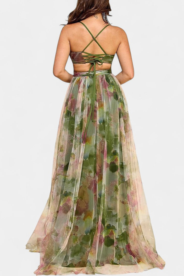 Ingrid Vestido Maxi Floral con Escote en V