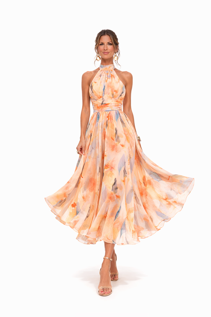 Esther™ | Vestido Halter con Estampado Acuarela