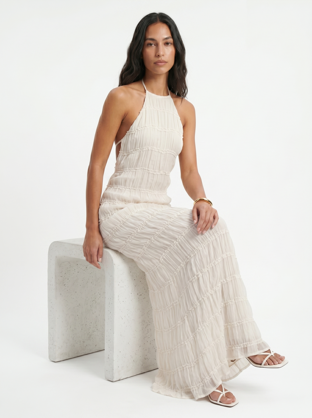 Ángela™ | Vestido Maxi Halter Elegante