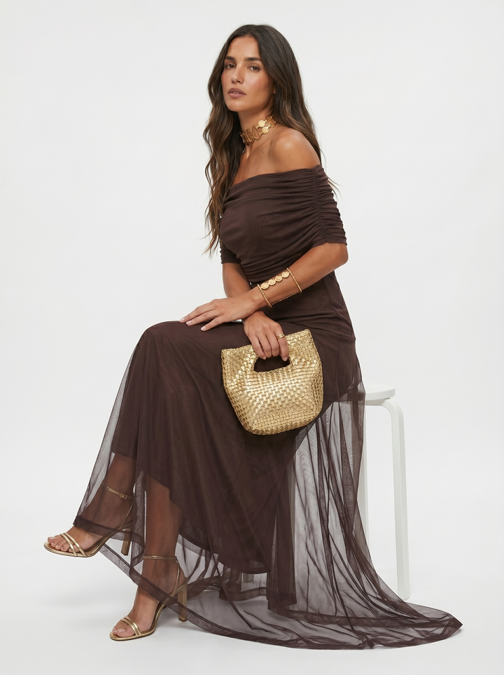 Carla™ | Vestido Maxi Elegante Off-Shoulder