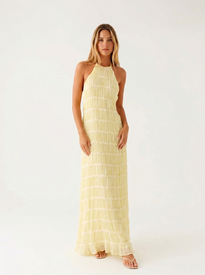 Ángela™ | Vestido Maxi Halter Elegante