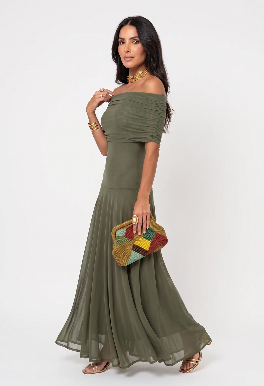 Carla™ | Vestido Maxi Elegante Off-Shoulder