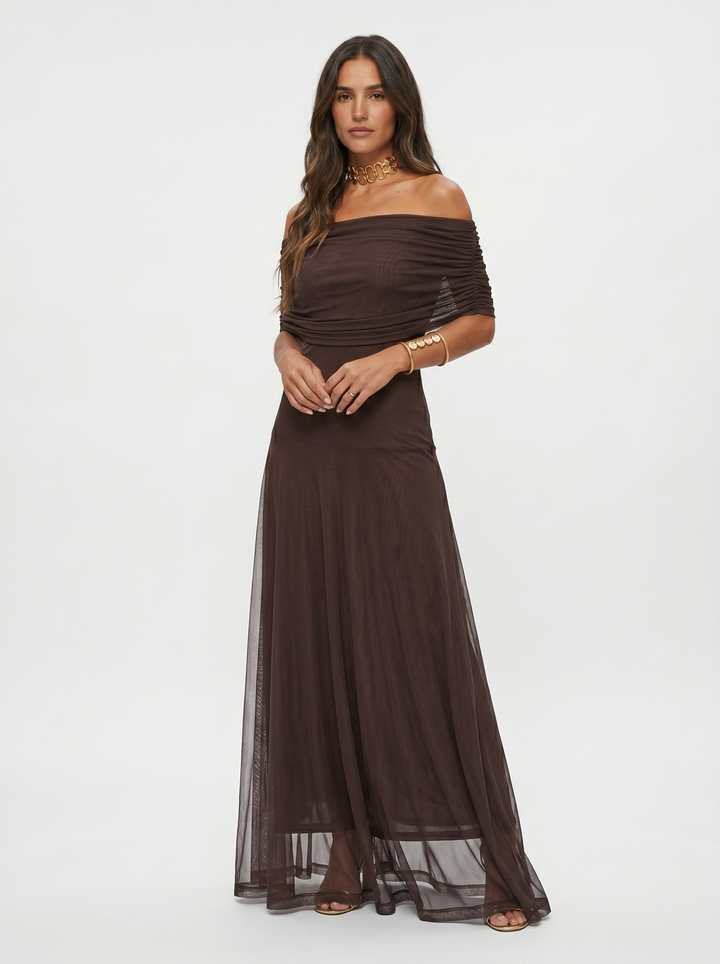 Carla™ | Vestido Maxi Elegante Off-Shoulder