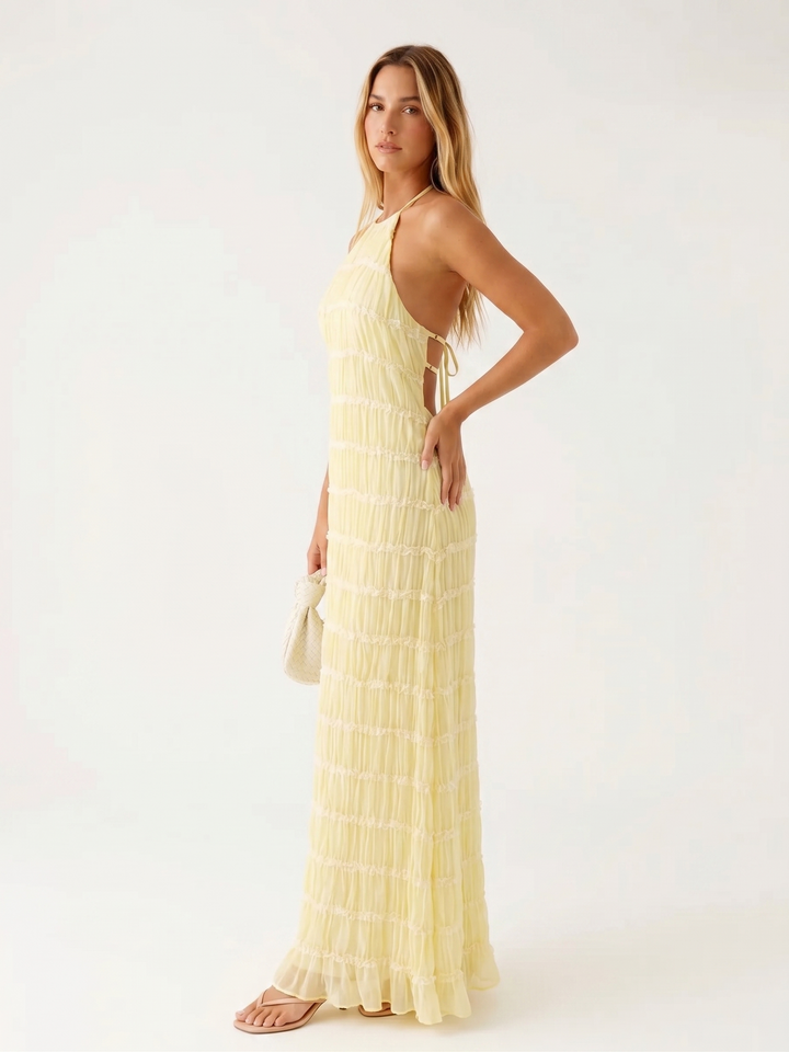 Ángela™ | Vestido Maxi Halter Elegante