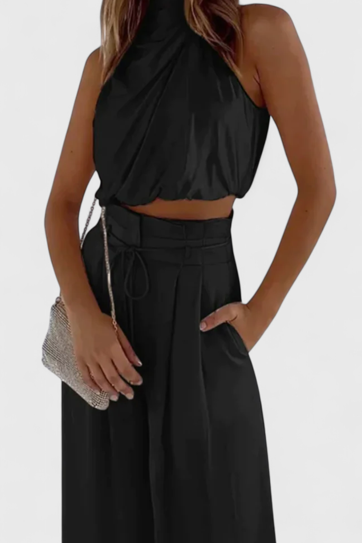 Helira Conjunto Dos Piezas con Top Fluido y Pantalón Palazzo