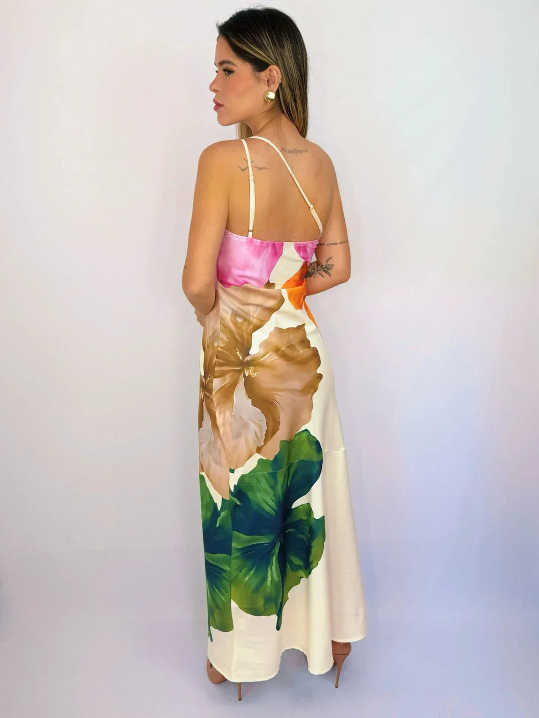 Vestido Rosa™ | Elegancia fluida con estampado artístico