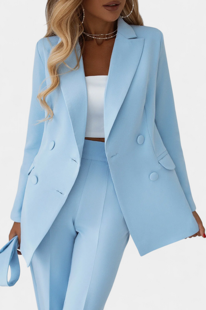 Julia Conjunto Urbano de Blazer y Pantalón de Corte Regular