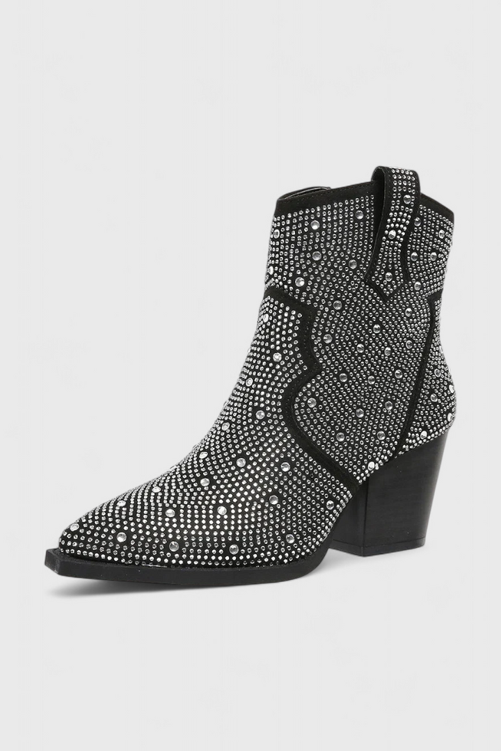 Berenice Botas Elegantes con Patchwork y Cremallera Lateral