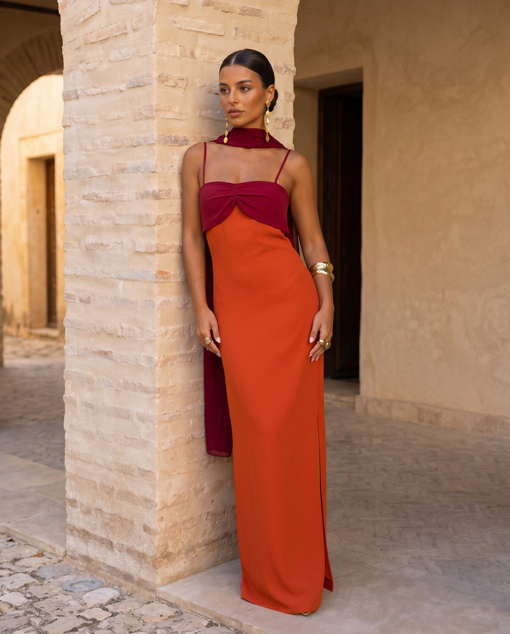 Zahara™ | Vestido Maxi Elegancia Bicolor