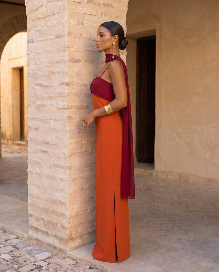 Zahara™ | Vestido Maxi Elegancia Bicolor