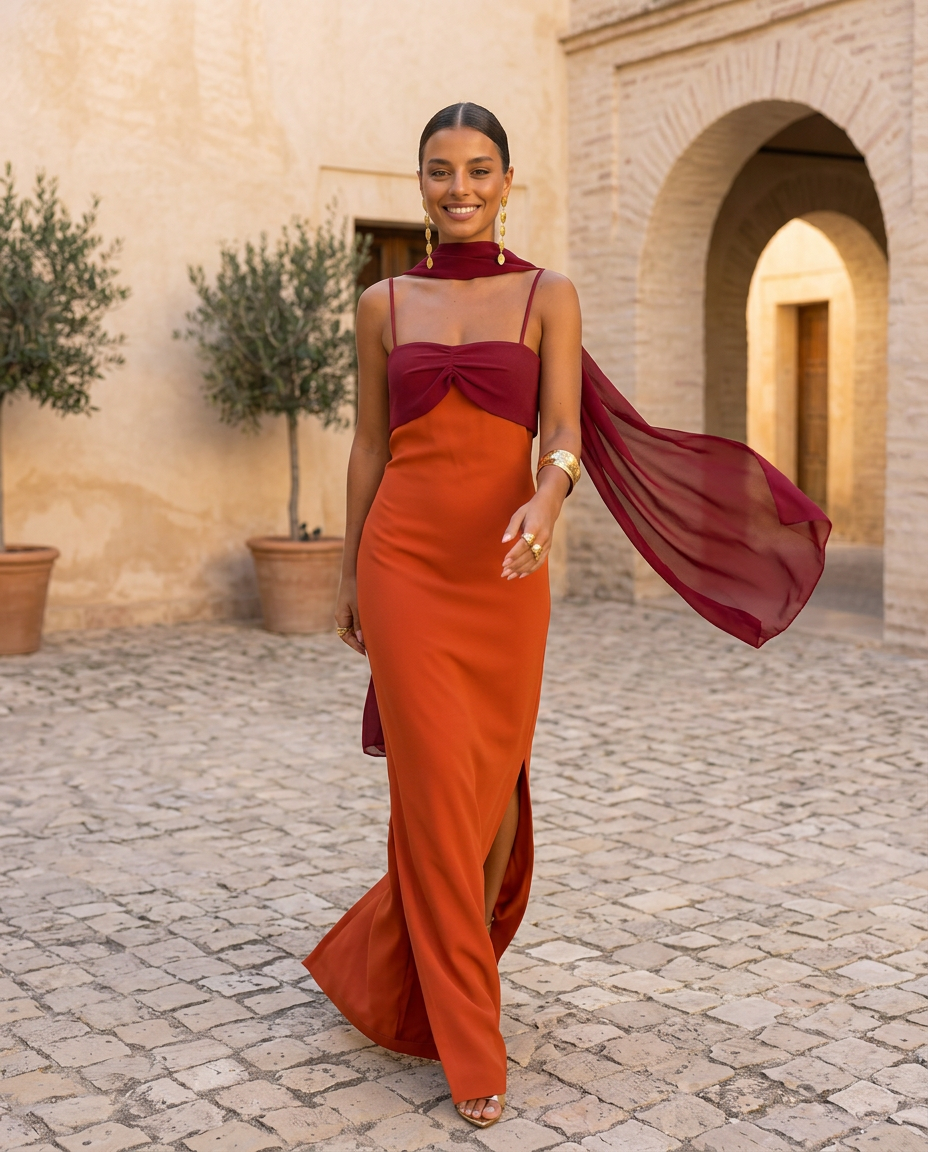 Zahara™ | Vestido Maxi Elegancia Bicolor