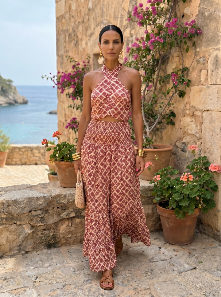 Elsa™ | Vestido Maxi Halter Elegante
