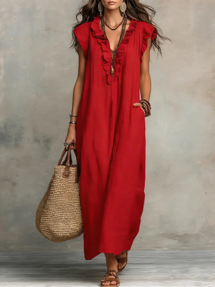 Noelia™ | Vestido Largo Bohemio de Lino y Algodón