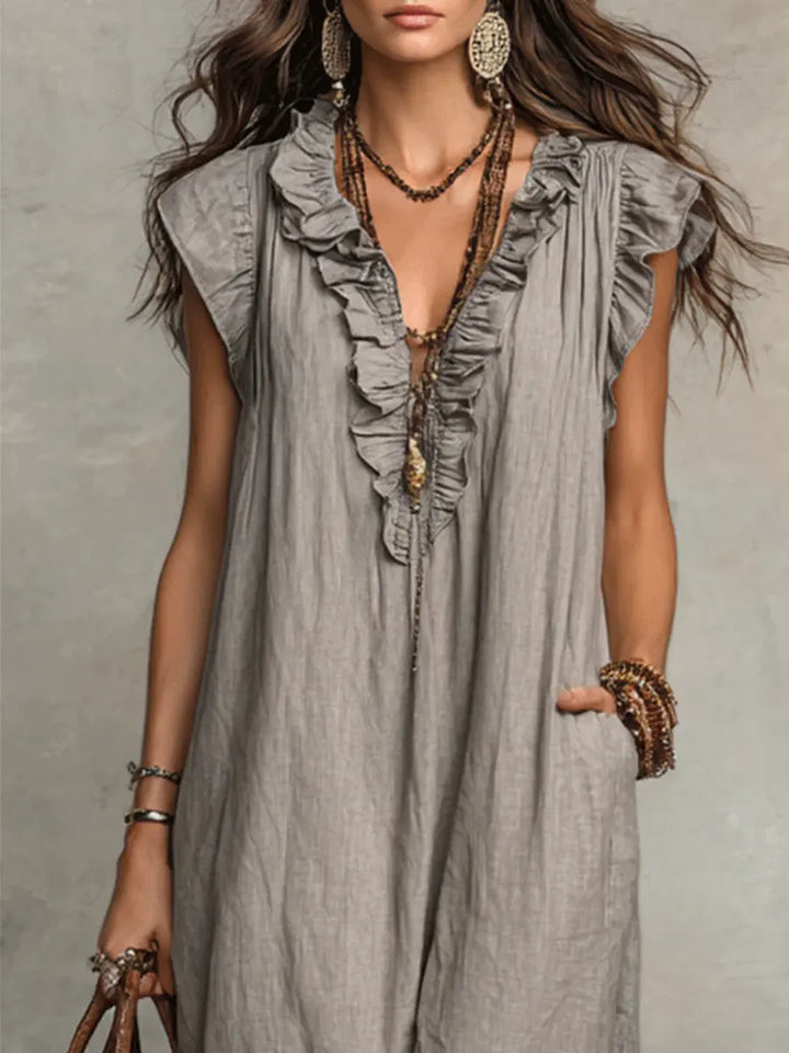 Noelia™ | Vestido Largo Bohemio de Lino y Algodón