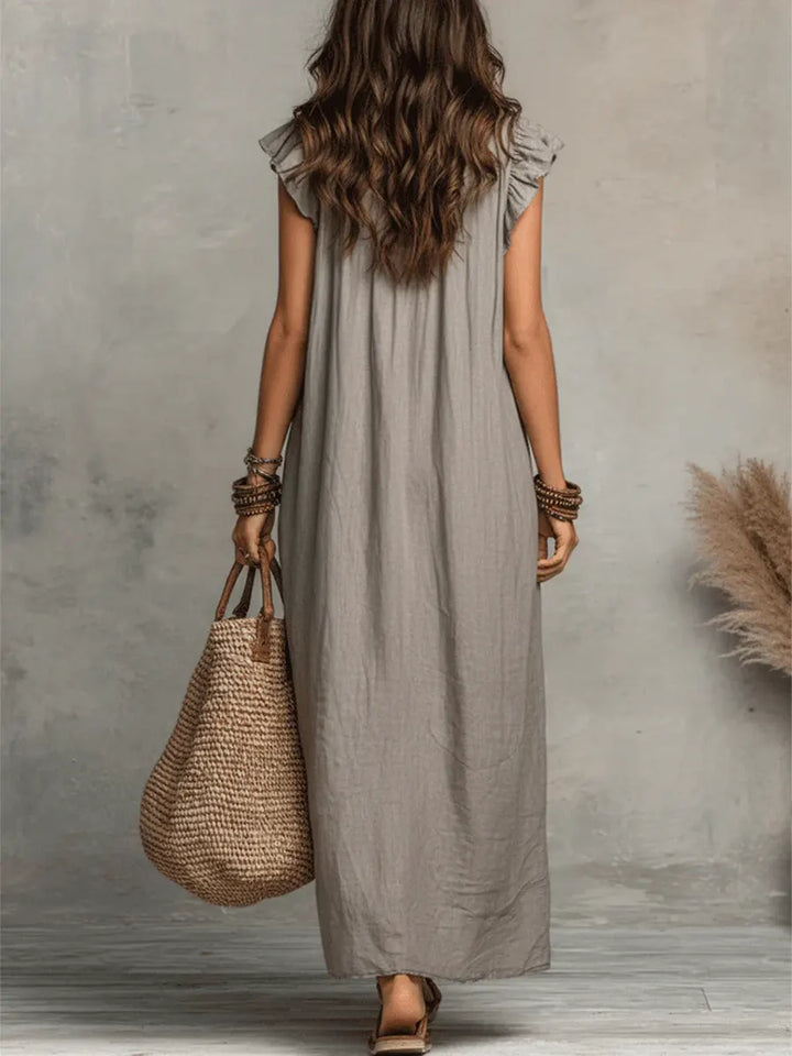 Noelia™ | Vestido Largo Bohemio de Lino y Algodón