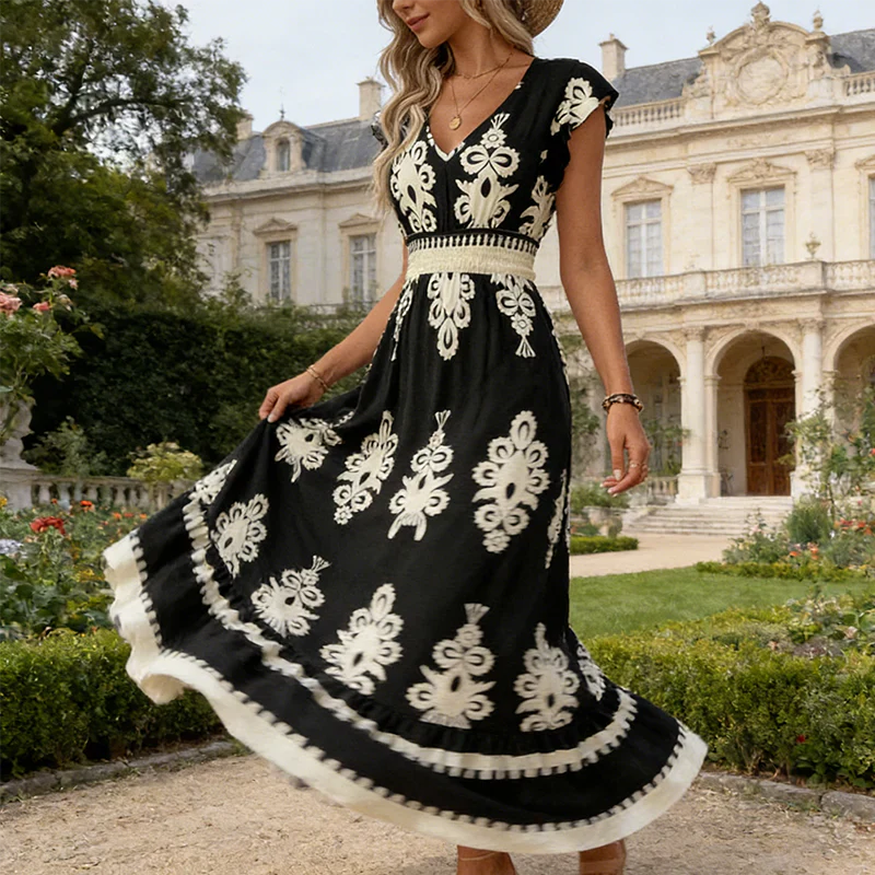 Candela™ | Vestido Maxi Barroco Elegancia Mediterránea